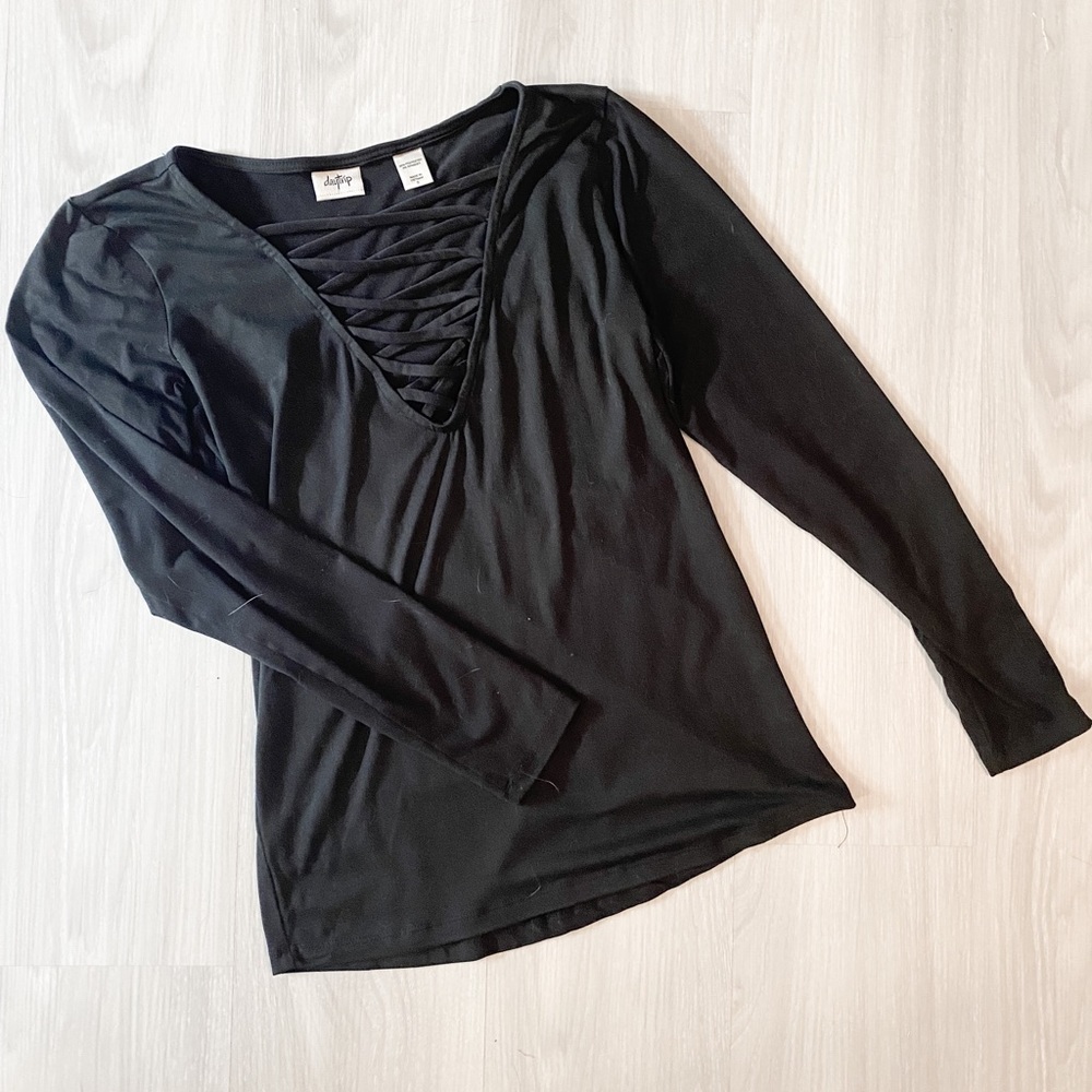 Black long sleeve top